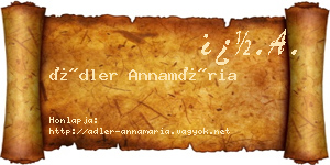 Ádler Annamária névjegykártya